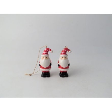 Small Hanging Santa Baubles, 7cm