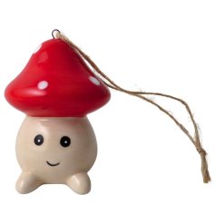 Create some magic on your tree with this cute on trend mushroom hanger