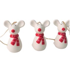 Christmas Mouse Hanger, 6cm