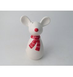 Red Scarf Mouse, 14cm