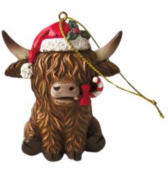 Enhance your festive décor with our Highland Cow Tree Decoration, bringing a hint of rustic charm 