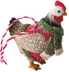 Bring a touch of rustic elegance to your holiday décor with our cute cockerel ornament. 