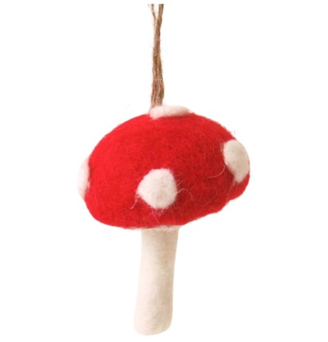 Add whimsy to any space with our wooden hanging mushroom decor. 