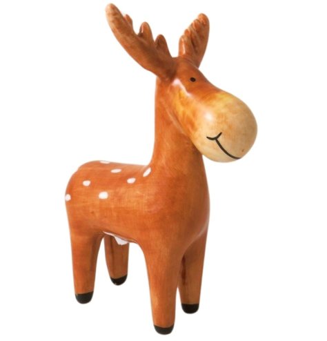 Spruce up your holiday decor with this adorable standing reindeer ornament.