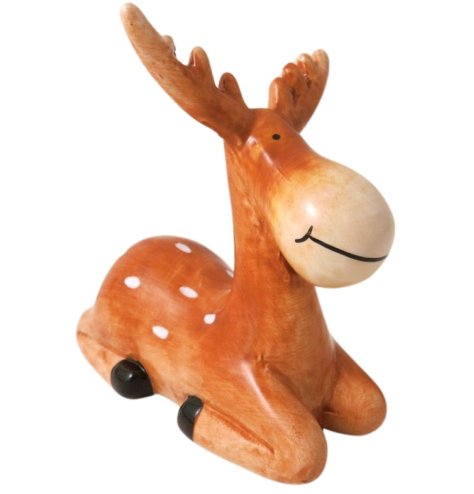 Bring holiday cheer to your home with our Lying Brown Reindeer - the perfect festive addition!