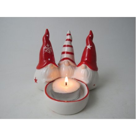 Spread the holiday cheer with our adorable Three Gonk T-light Holder - the perfect festive addition to your home deco