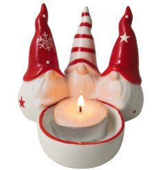 Add some holiday spirit to your decor with our cute Three Gonk T-light Holder 