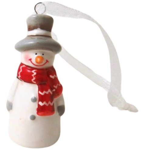 Ring in the holiday spirit with our delightful Snowman Bell ornament for your tree