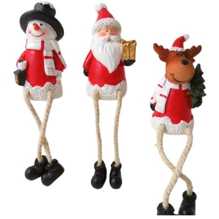 3/A Snowman/ Reindeer/ Santa Shelf Sitter Deco 15cm