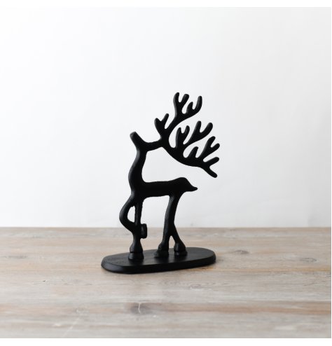 Matte Black Reindeer, 20cm