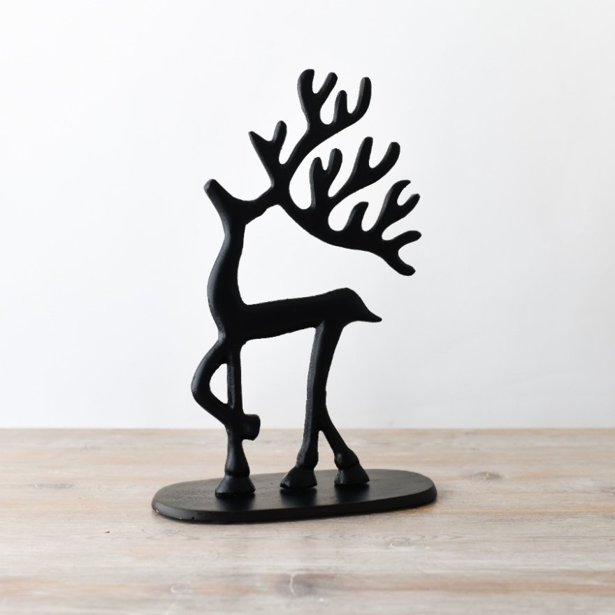 Standing Reindeer in Black, 30cm