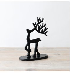 Matte Black Reindeer, 25cm