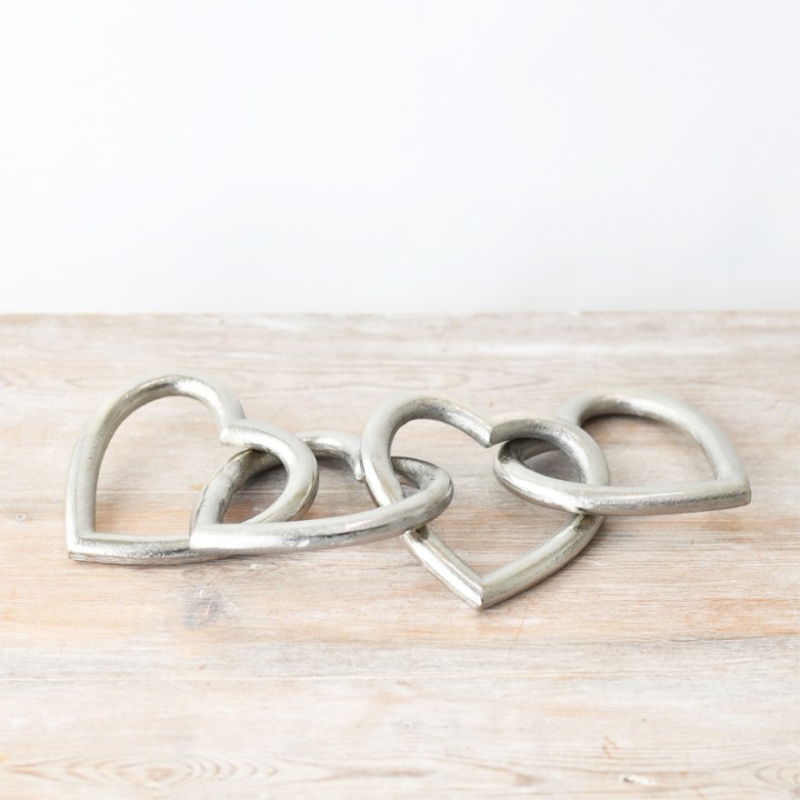 Silver Hanging Hearts Deco, 40cm 