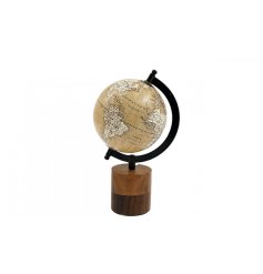 Add a vintage and classy touch to any home setting with this spinning globe.