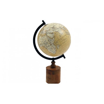Globe On Wooden Stand 37cm