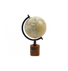 A wonderful vintage styled globe sat upon a wooden stand.
