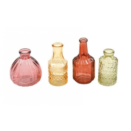 Set of 4 Bloomsbury Posy Vase Bottles, 12.5cm