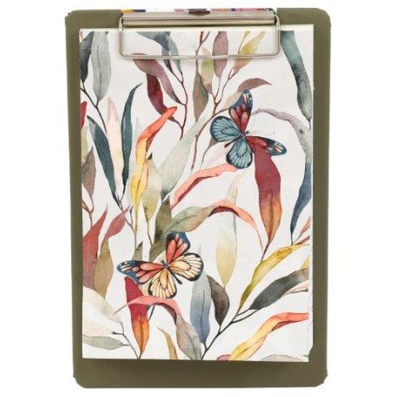 Clipboard Notebook with Butterfly Design, 23cm