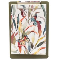 Clipboard Notebook with Butterfly Design, 23cm