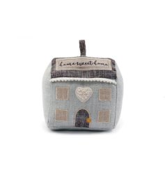 Add a welcoming touch with this home sweet home iconic slogan house doorstop. The woven beige body of the house has a pr
