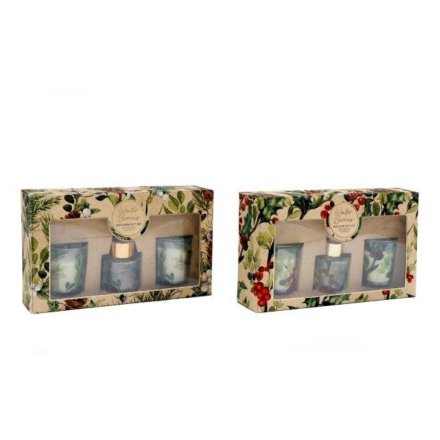 2/A Xmas Diffuser & Candle Gift Set, 50ml
