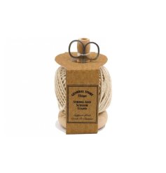 The twine and scissor set include a pinewood string dispenser, stainless steel scissors and 1 ball of natural cotton 