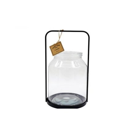 Glass Hurricane Lantern, 29cm