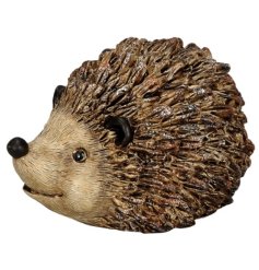 Add some rustic chard to your deco with this cute life like hedgehog ornament