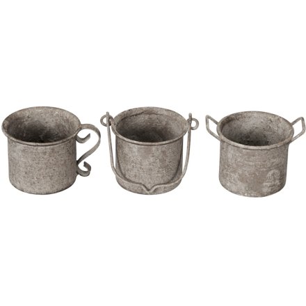 3/A Metal Bucket Deco,6.5cm 