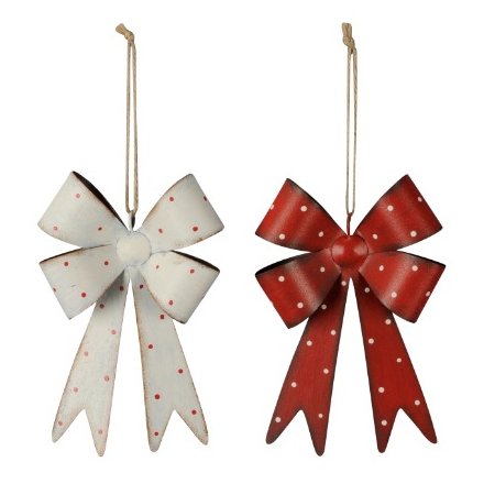 Polka Dot Red & White Bow Hanger 18cm