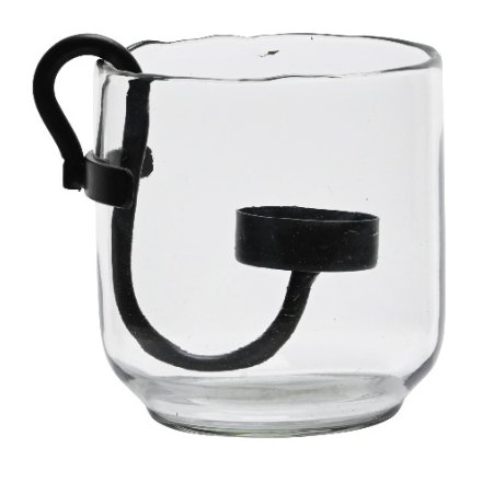Clear Glass Candle Pot, 11cm