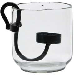 Clear Glass Candle Pot, 11cm