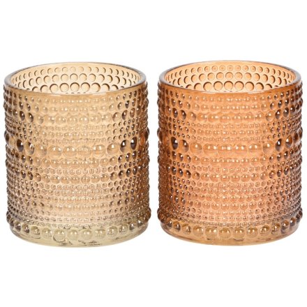 2/A Bubble Patterned Golden Candle Holder, 8cm