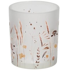 Candle Pot Holder in Floral Design, 8cm