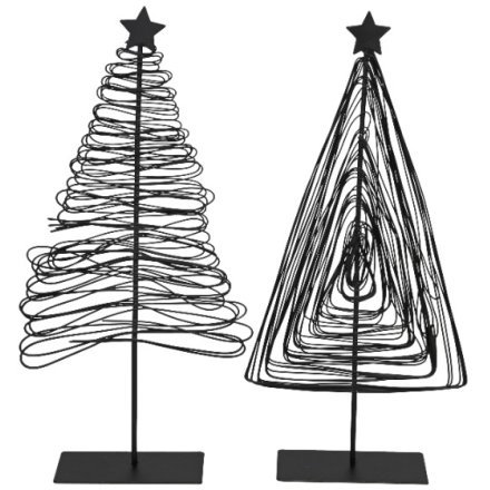 Wire Xmas Tree Ornaments 2/a