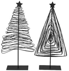 Wire Xmas Tree Ornaments 2/a