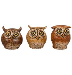 3/a Rustic Owl Ornaments 5cm