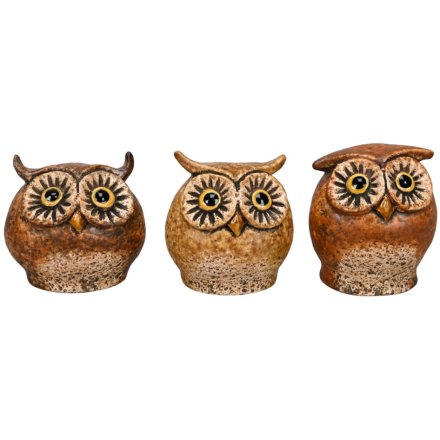 3/a Rustic Owl Ornaments 