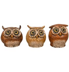 3/a Rustic Owl Ornaments 