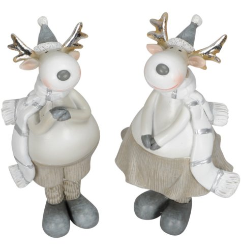 2/A Cute Male or Female Reindeer Figurine, 14.5cm