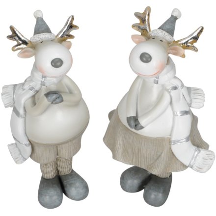 2/A Cute Male or Female Reindeer Figurine, 14.5cm
