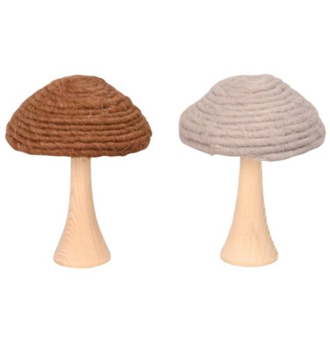 2/a Woolen Mushroom w/ Wood Stalk 