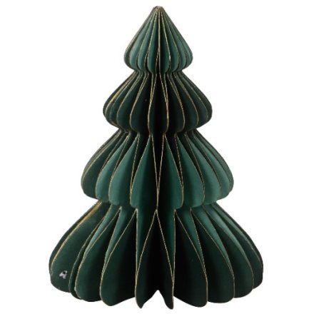 Green Paper Christmas Tree Hanger, 15cm