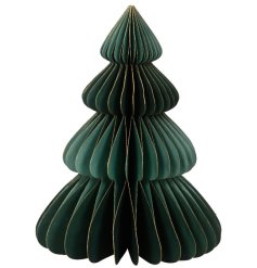 Emerald Green Paper Xmas Tree Ornament 20cm