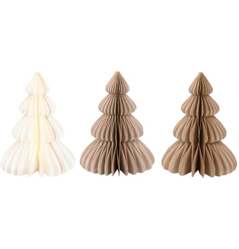 Neutral Xmas Tree Paper Ornaments