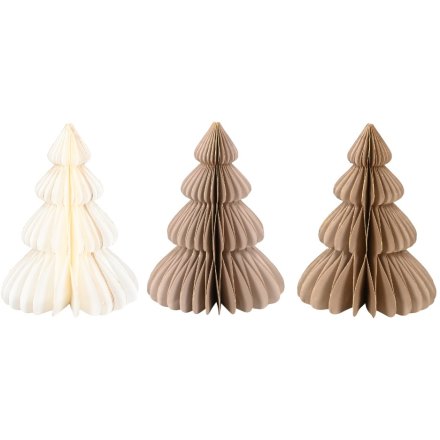 Paper Festive Trees in Neutrals 
