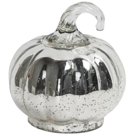 Mirrored Silver Pumpkin 12cm