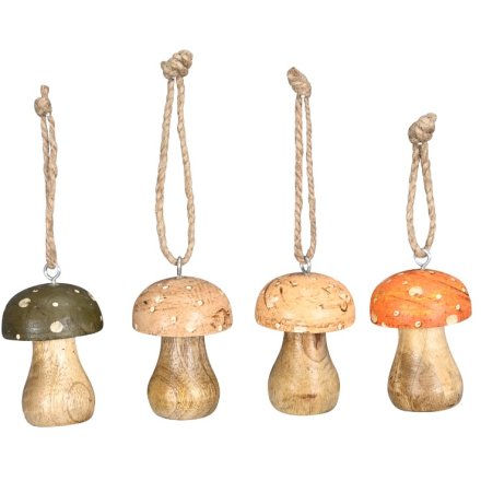 7cm Wooden Mushrooms 4/a