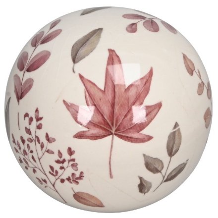 Ceramic Leaf Decoration Ball 9cm