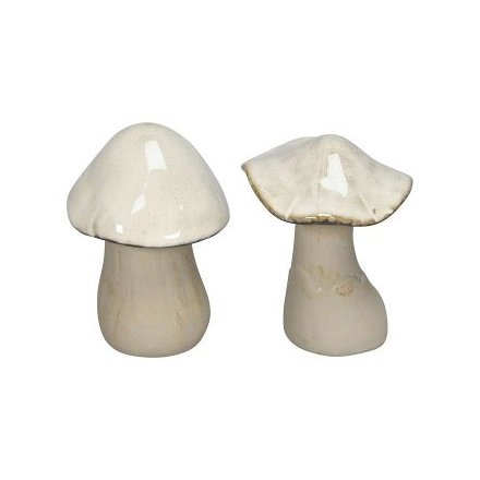 2/ A Cream Standing mushroom Ornament ,9.5cm
